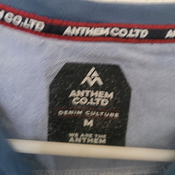 Anthem Co Ltd Blue Geometric Pattern Men's Shirt - Picture 2 of 3